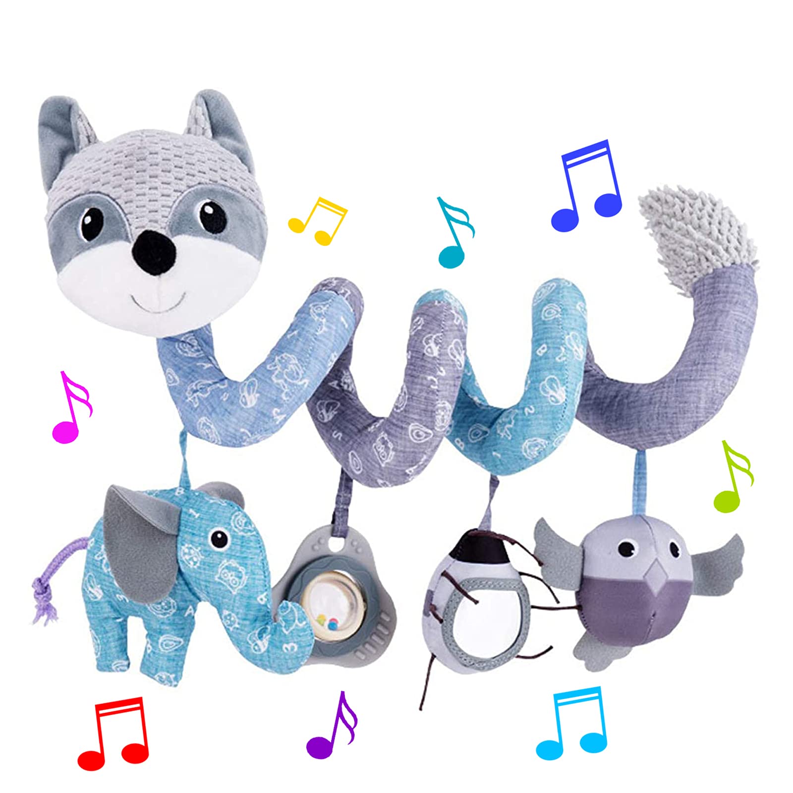 Car Seat Toys, Infant Baby Spiral Activity Hanging Toys for Car Seat Stroller Crib