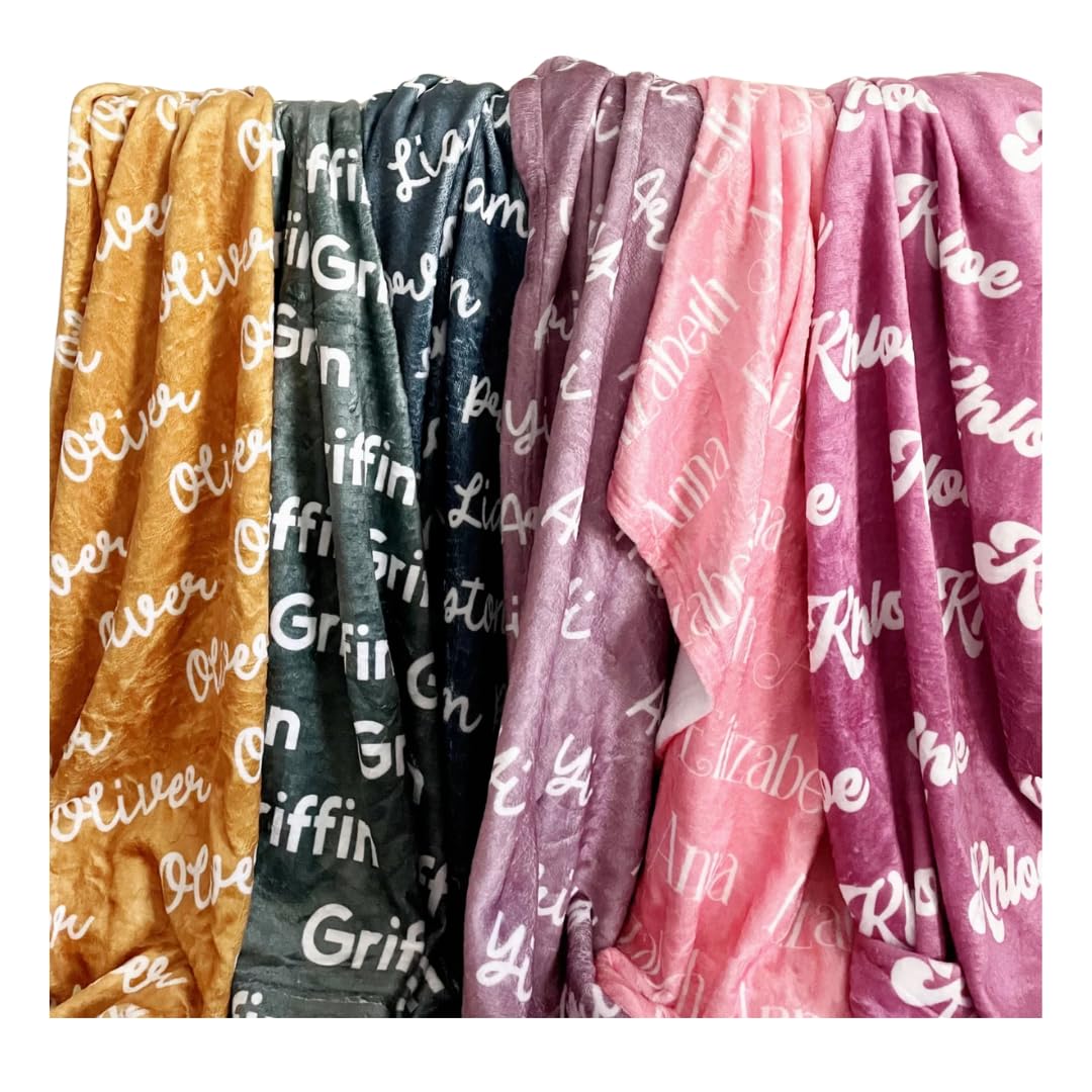 Custom Name Blanket, Personalized Lightweight Plush Blanket (Throw 50x60 inches)