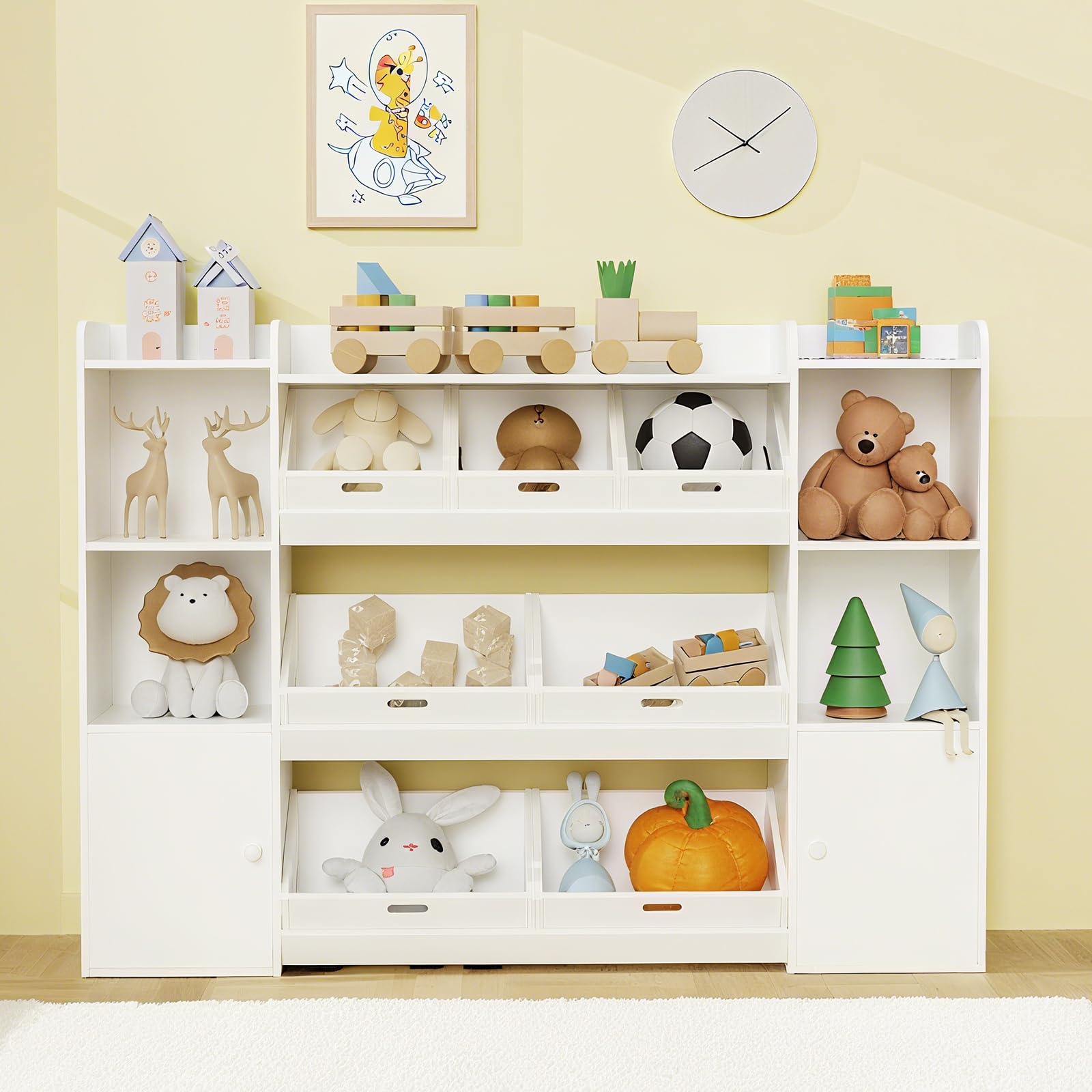 4-Tier Kids Toy Storage Organizer with Storage Boxes