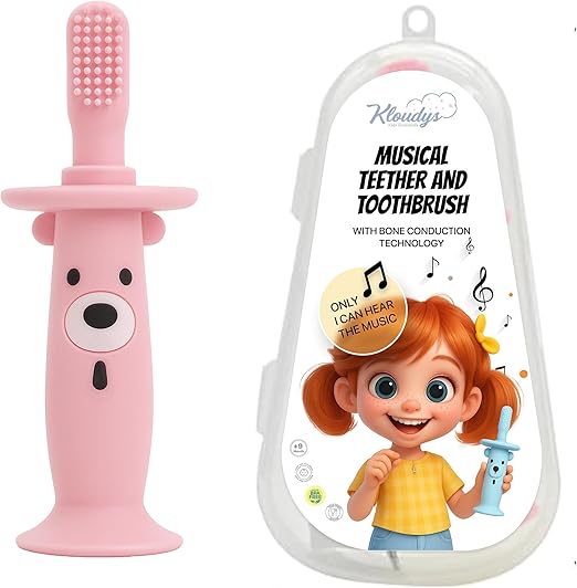 Baby Electric Teether & Toothbrush with Bone Conduction Music (Only Baby Can Hear)