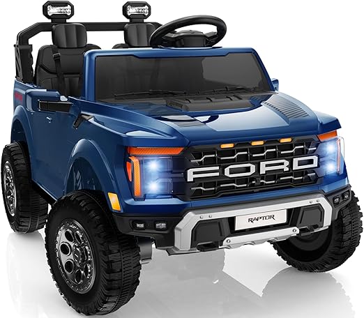 24V Kids Ride On Truck, Licensed Ford F-150 Raptor 2 Seater Electric Car w/Remote