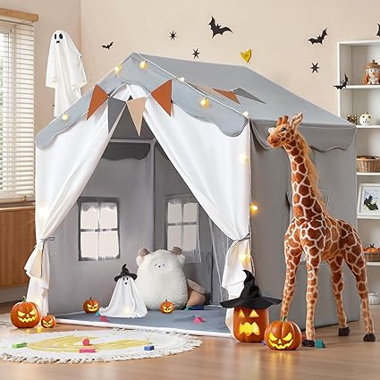 Besrey Kids Playhouse 2 in 1 with Padded Mat and Lights