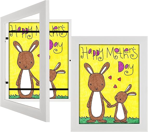 3Pack Kids Art Frames Natural Woodgrain, 10x12.5 Child