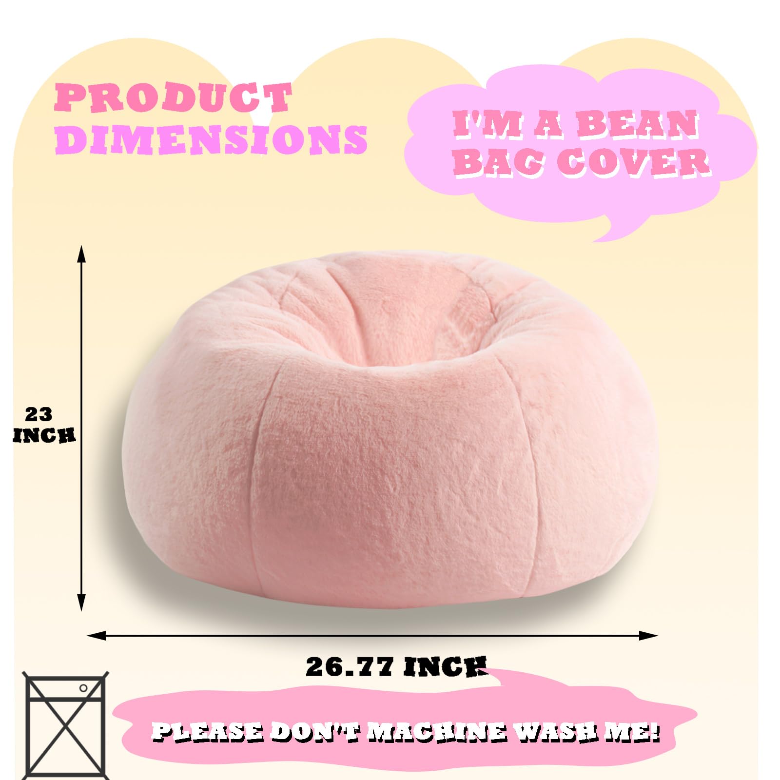 Faux Fur Bean Bag Cover for Kids