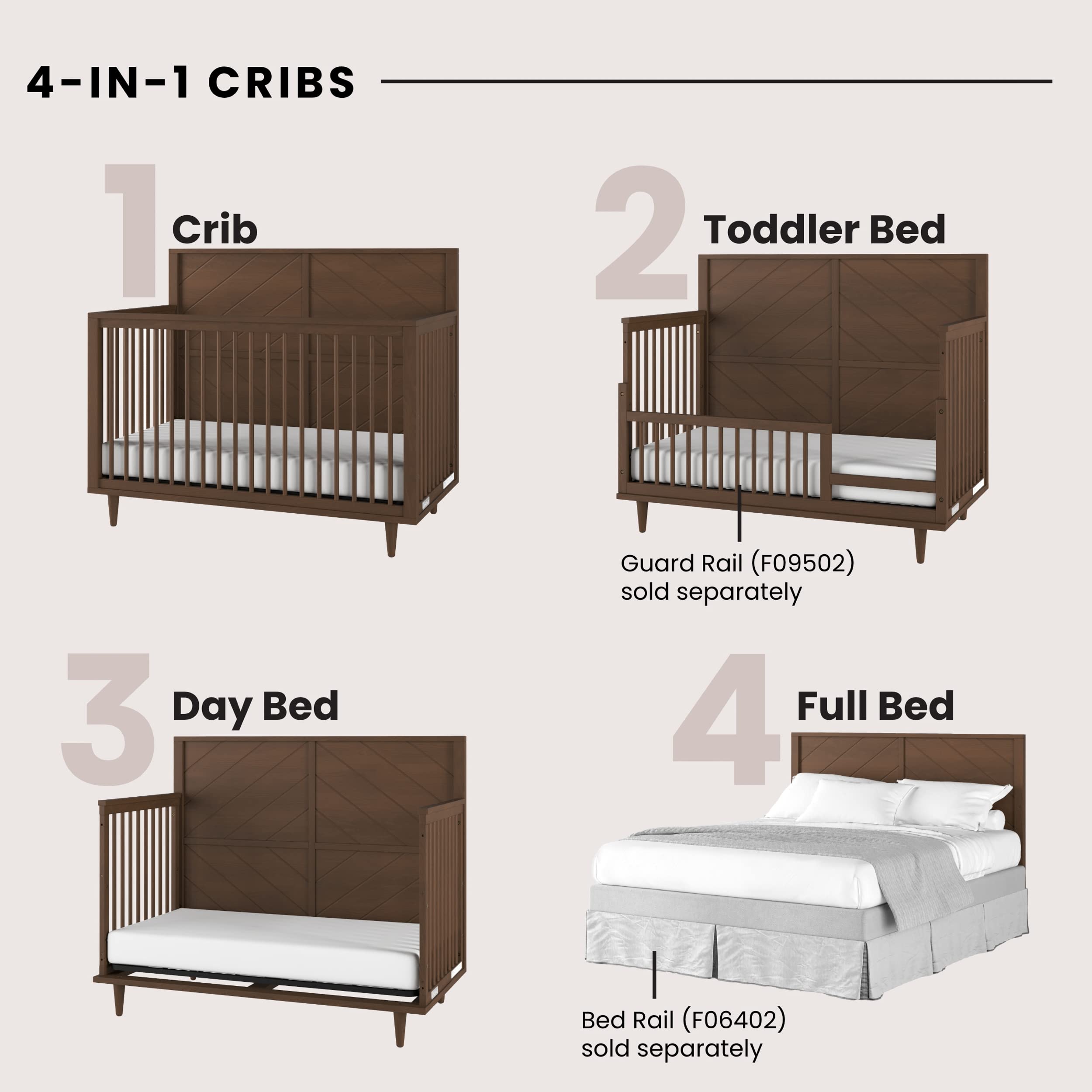 Surrey Hill 4-in-1 Convertible Crib with Adjustable Mattress