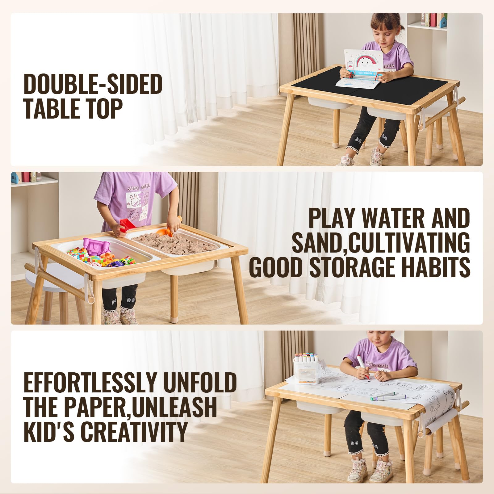 Sensory Table and Chairs Set for Toddlers