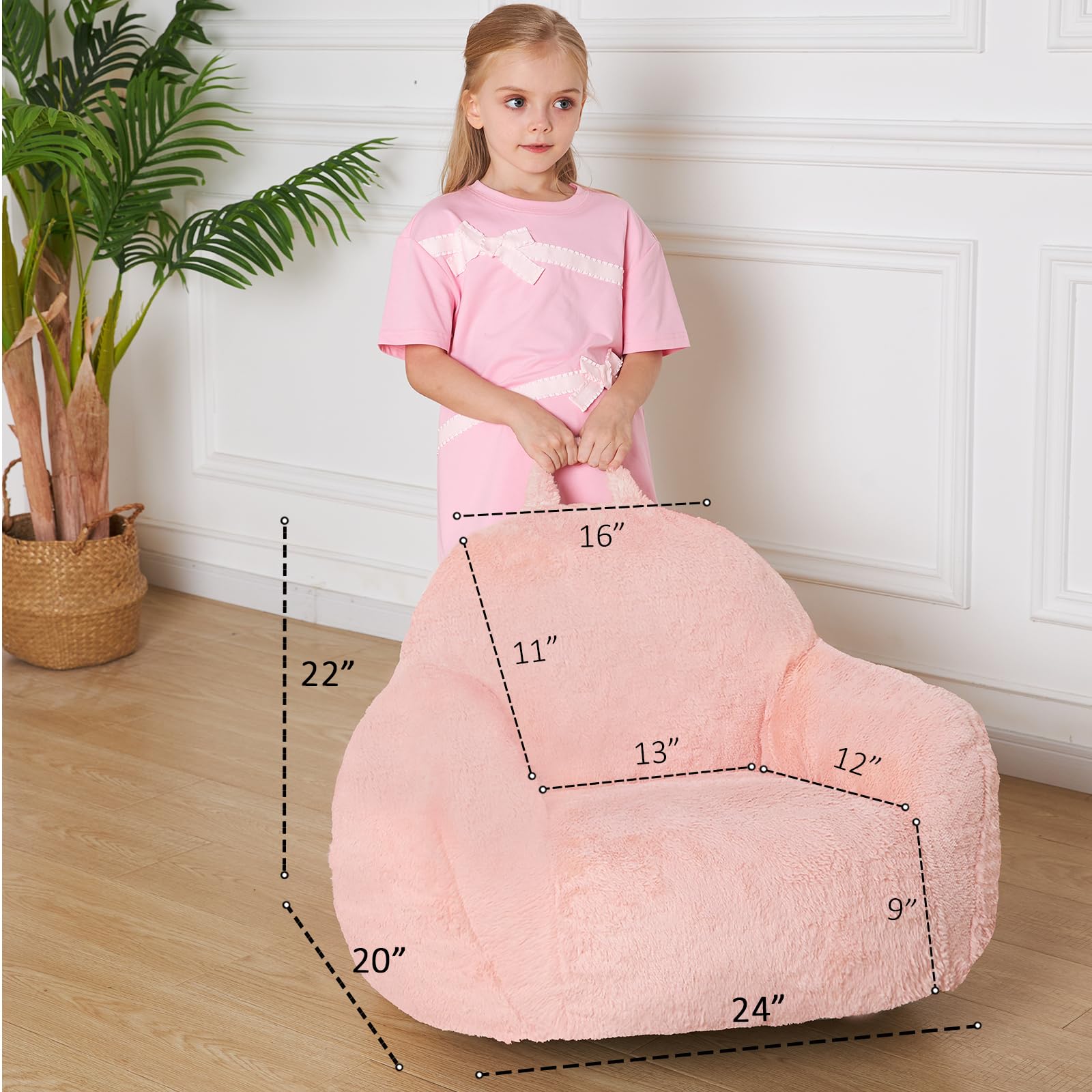 Giant Bean Bag Sofa Chair with High Density Foam Filling and Armrests