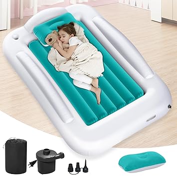 Abdtech Inflatable Toddler Travel Bed - Portable Toddler Kids Travel