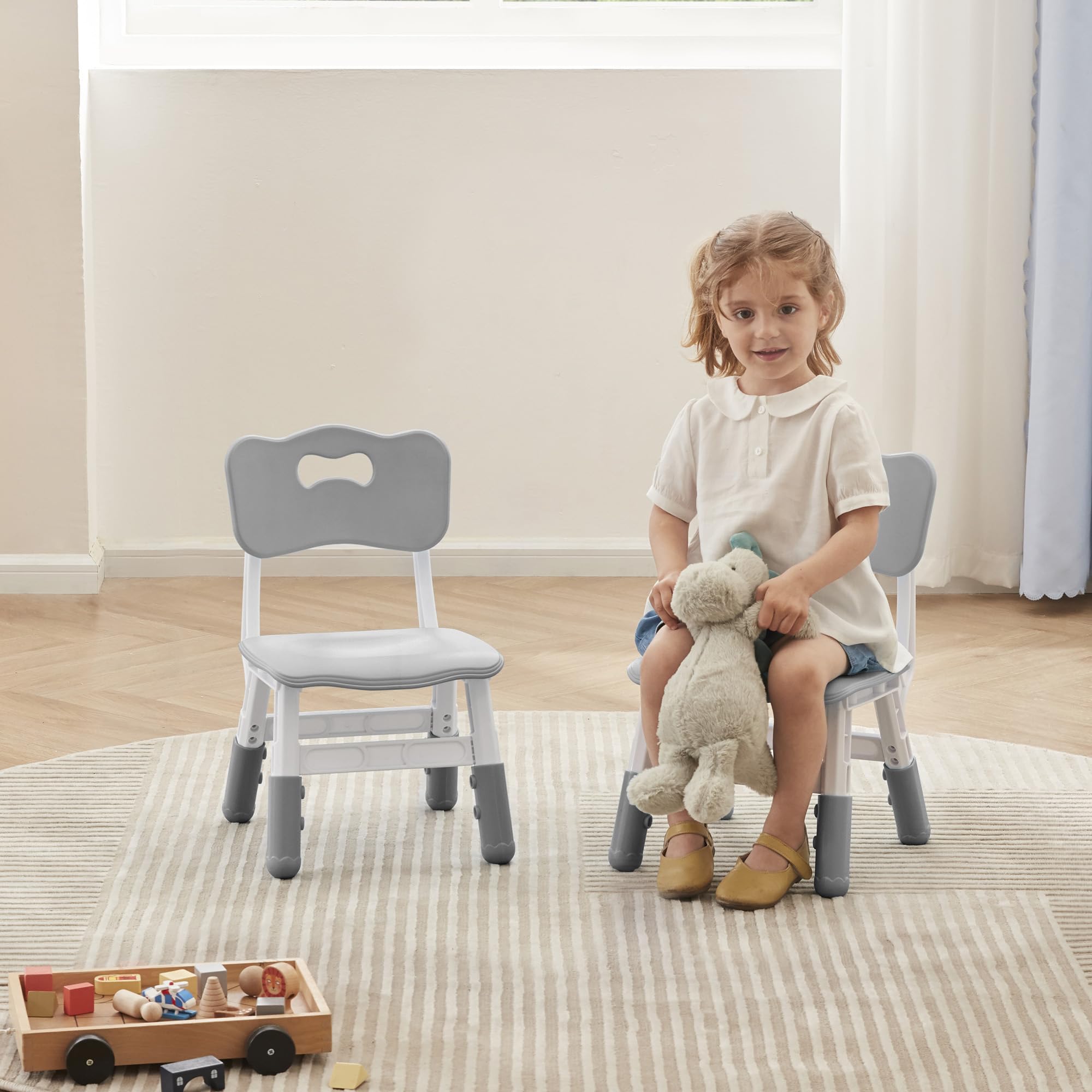 Adjustable Toddler Chairs Set - 3 Height Levels for Ages 2-8