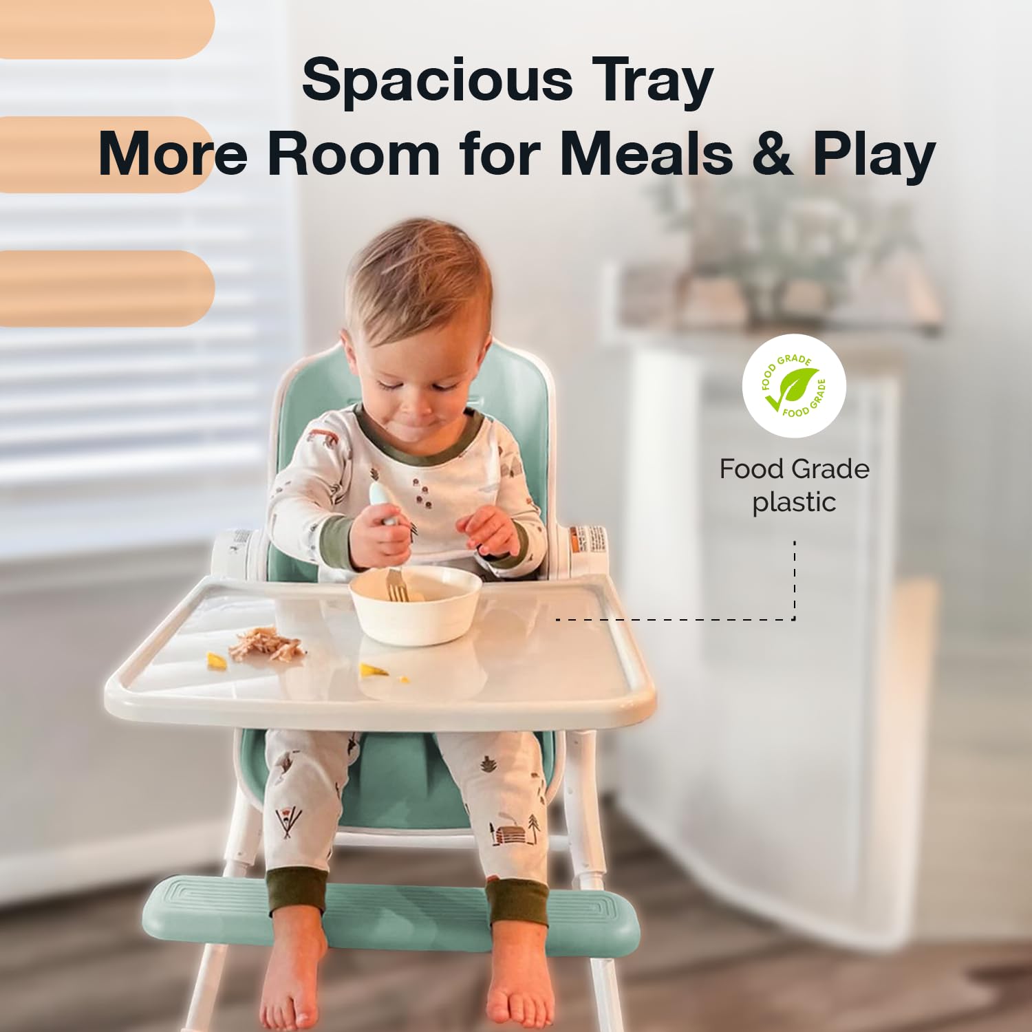 Convertible High Chair & Baby Lounger with Reclining Positions