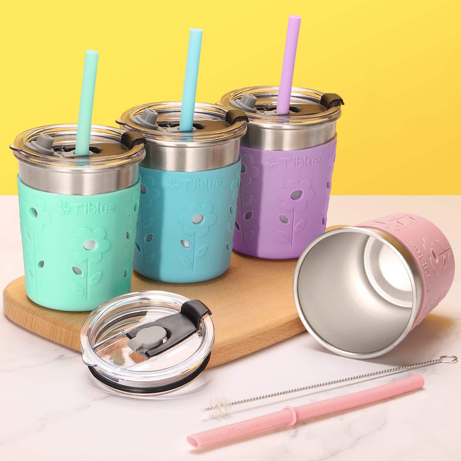 Toddler Cups, Spill Proof Stainless Steel Smoothie Tumblers