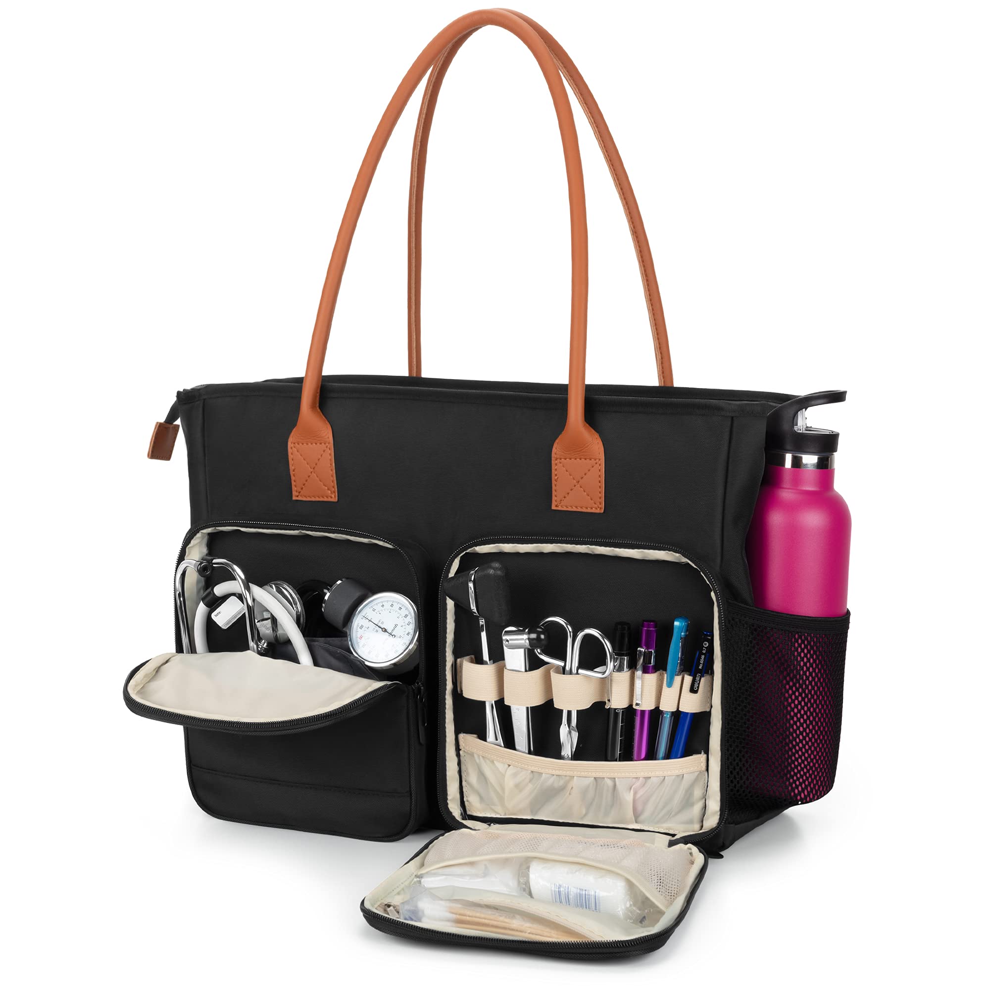 Nurse Tote Bag, Portable Medical Bag with Padded Laptop Sleeve for Nursing Work