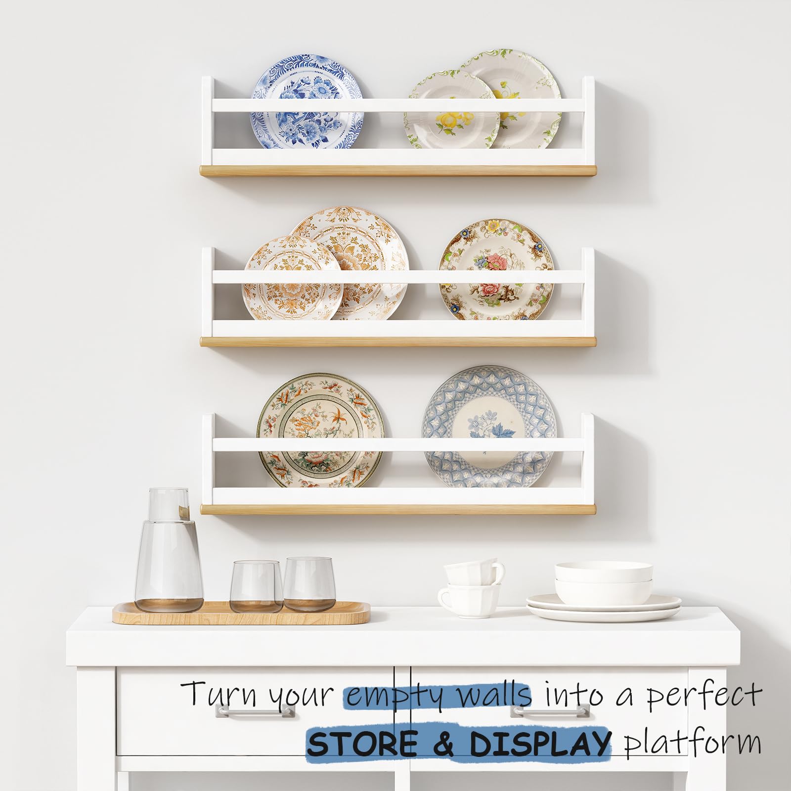 Floating Nursery Book Shelves for Wall 24 Inch
