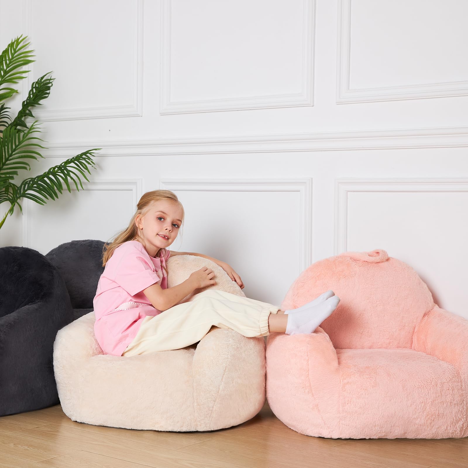 Giant Bean Bag Sofa Chair with High Density Foam Filling and Armrests