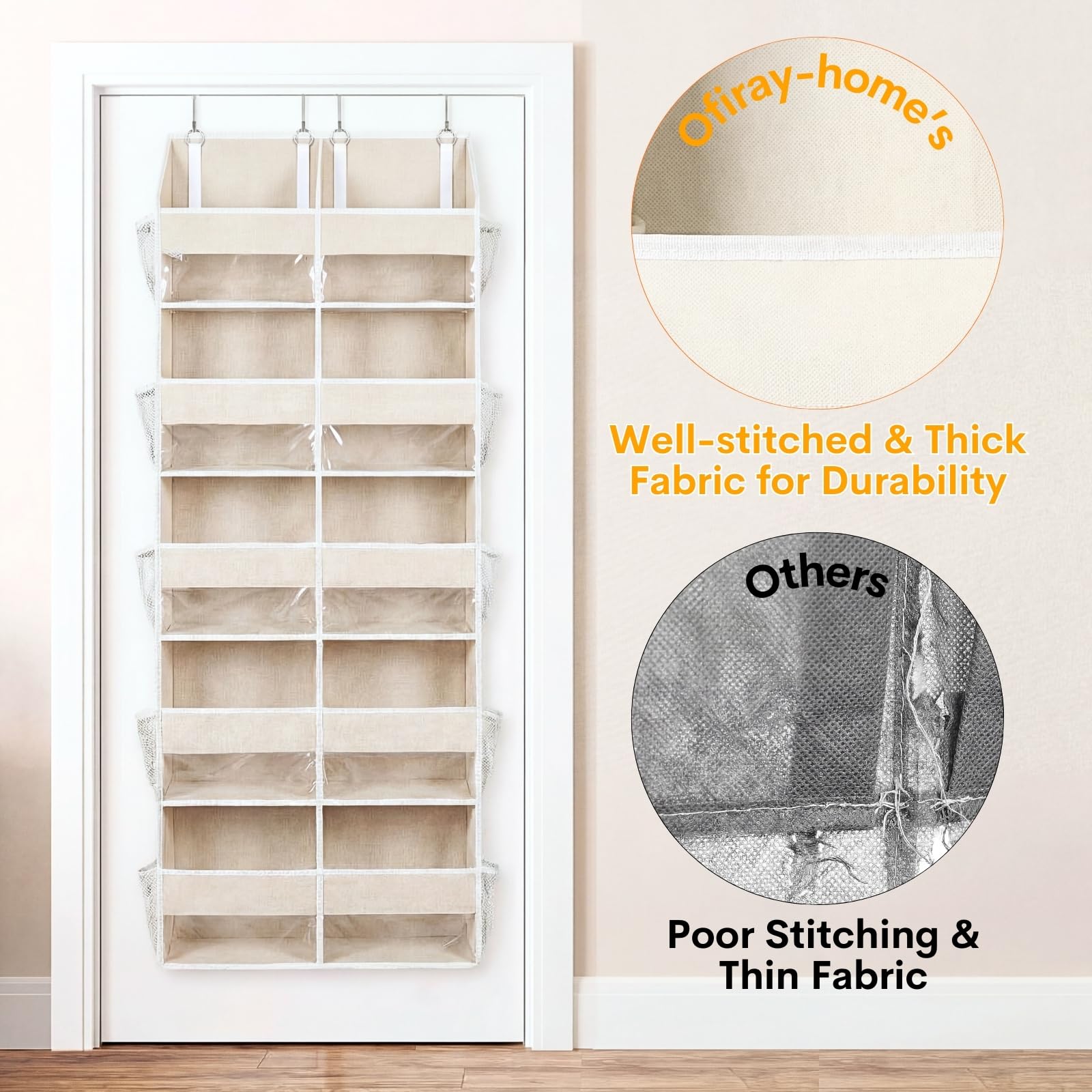 Over the Door Organizer 5 Tiers with 10 Compartments