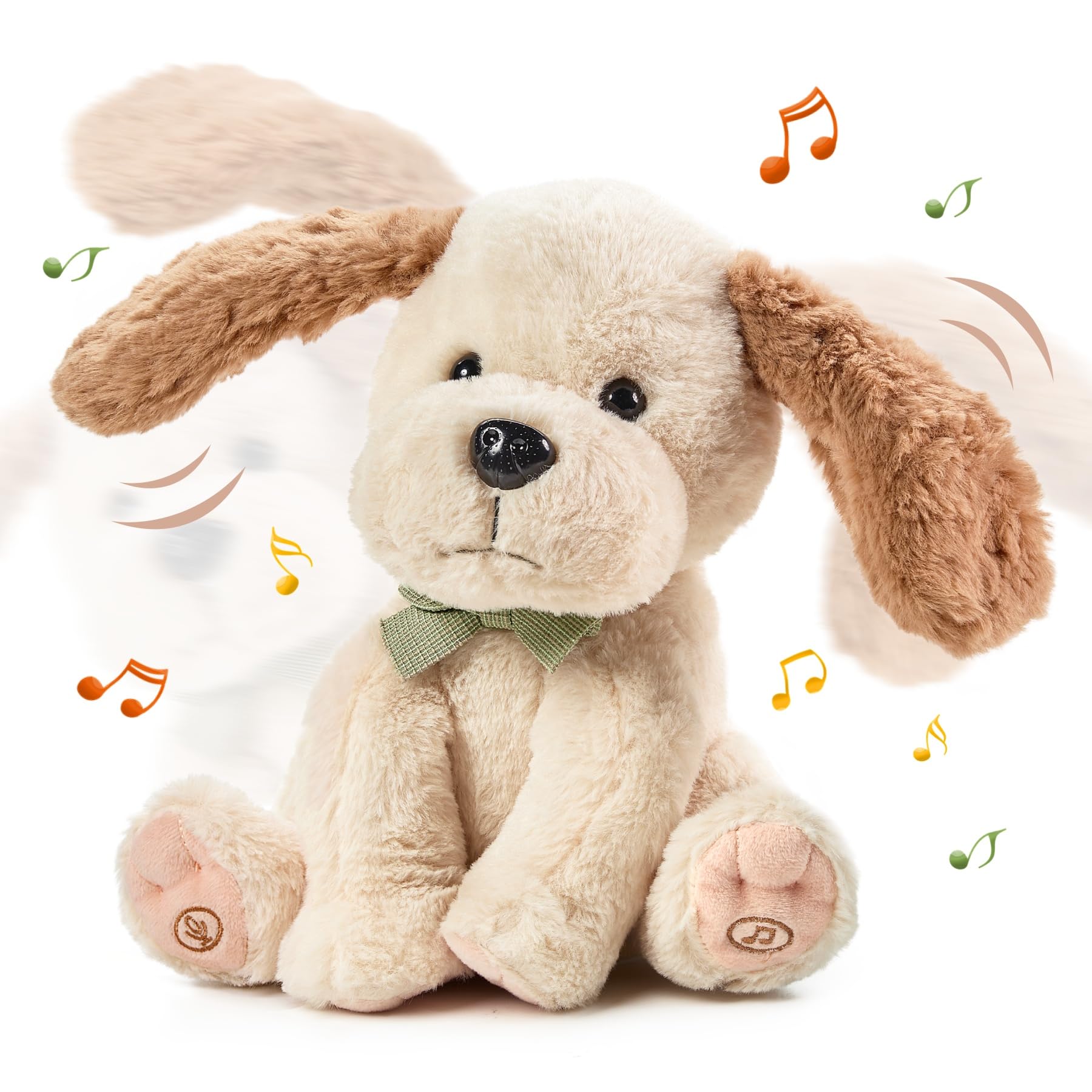 Baby Animated Plush Dog, Interactive Singing Talking Puppy Dog Stuffed Animal Toys, 10”