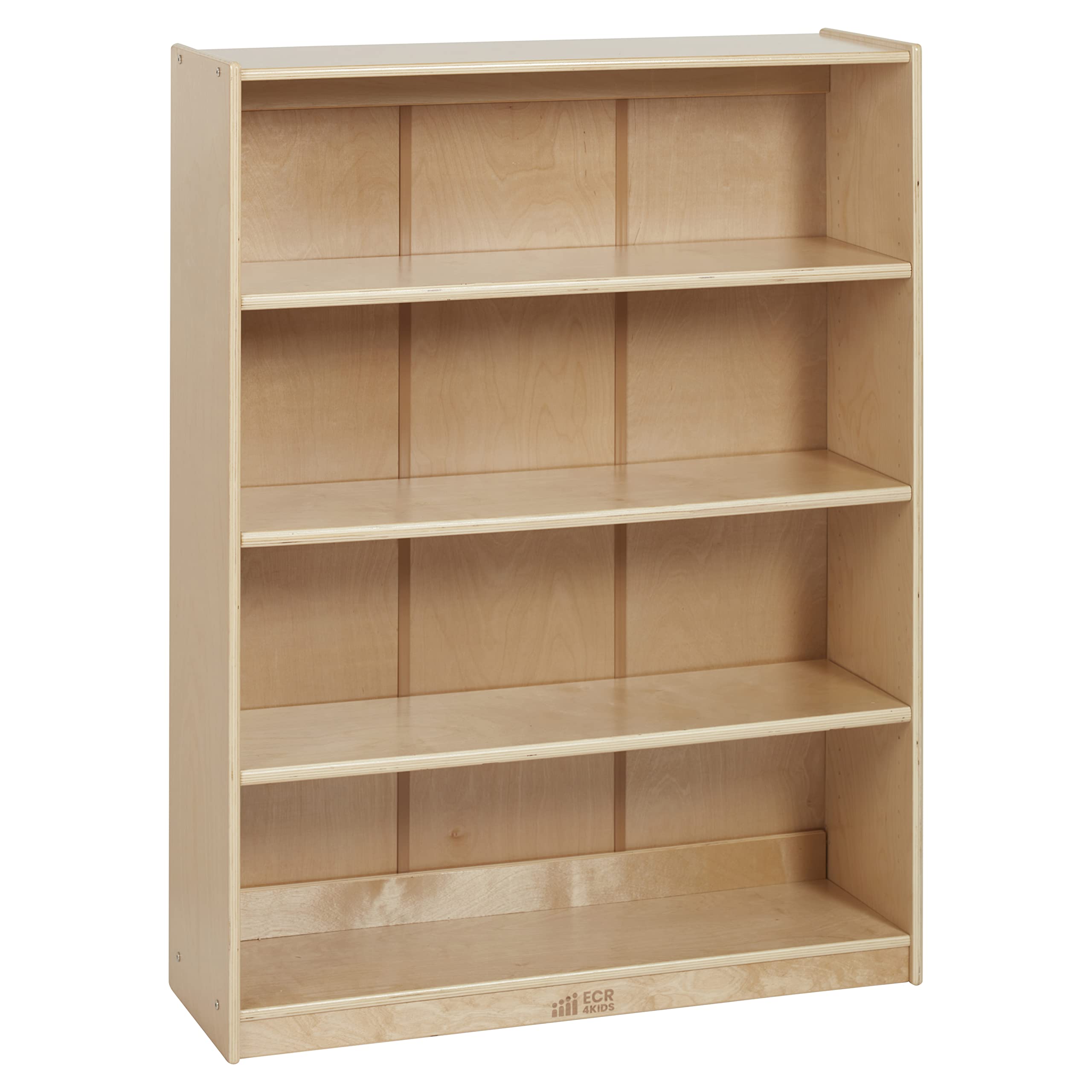 Wooden Bookcase with Adjustable Shelves 48 Inch Natural