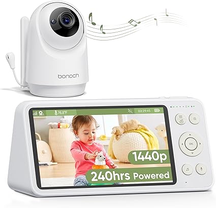 " 1440p Baby Monitor with Camera and Audio, No WiFi Baby Camera