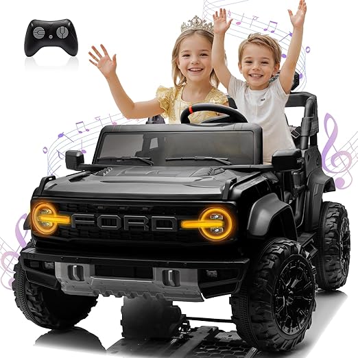 2 Seater 24V Ride on Toys for Big Kids, Licensed Ford Bronco Raptor
