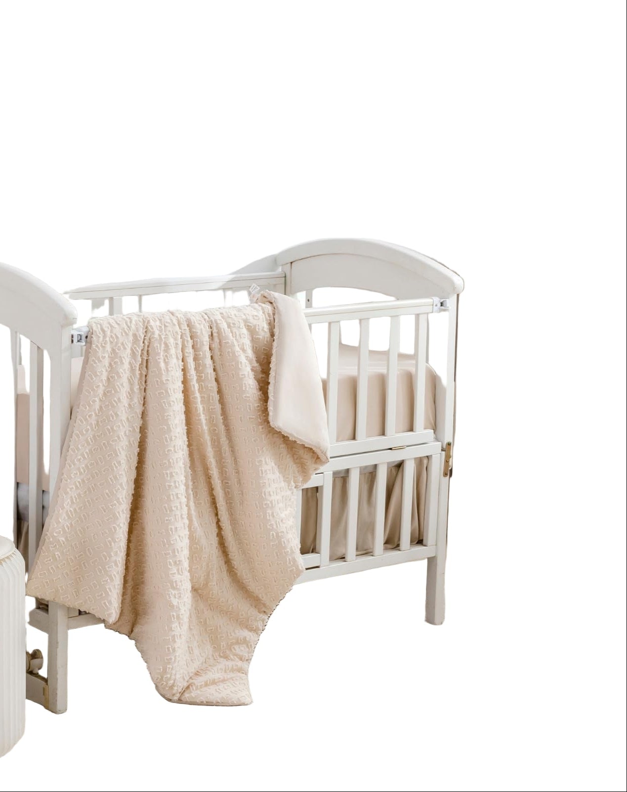 3 Piece Bedding Set for Boy Girls, Jacquard Tufted Geometric Crib Set