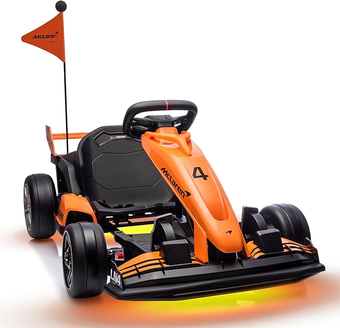 Licensed McLaren Electric Go Kart for Kids, 24V 7AH Electric Drift Kart Car