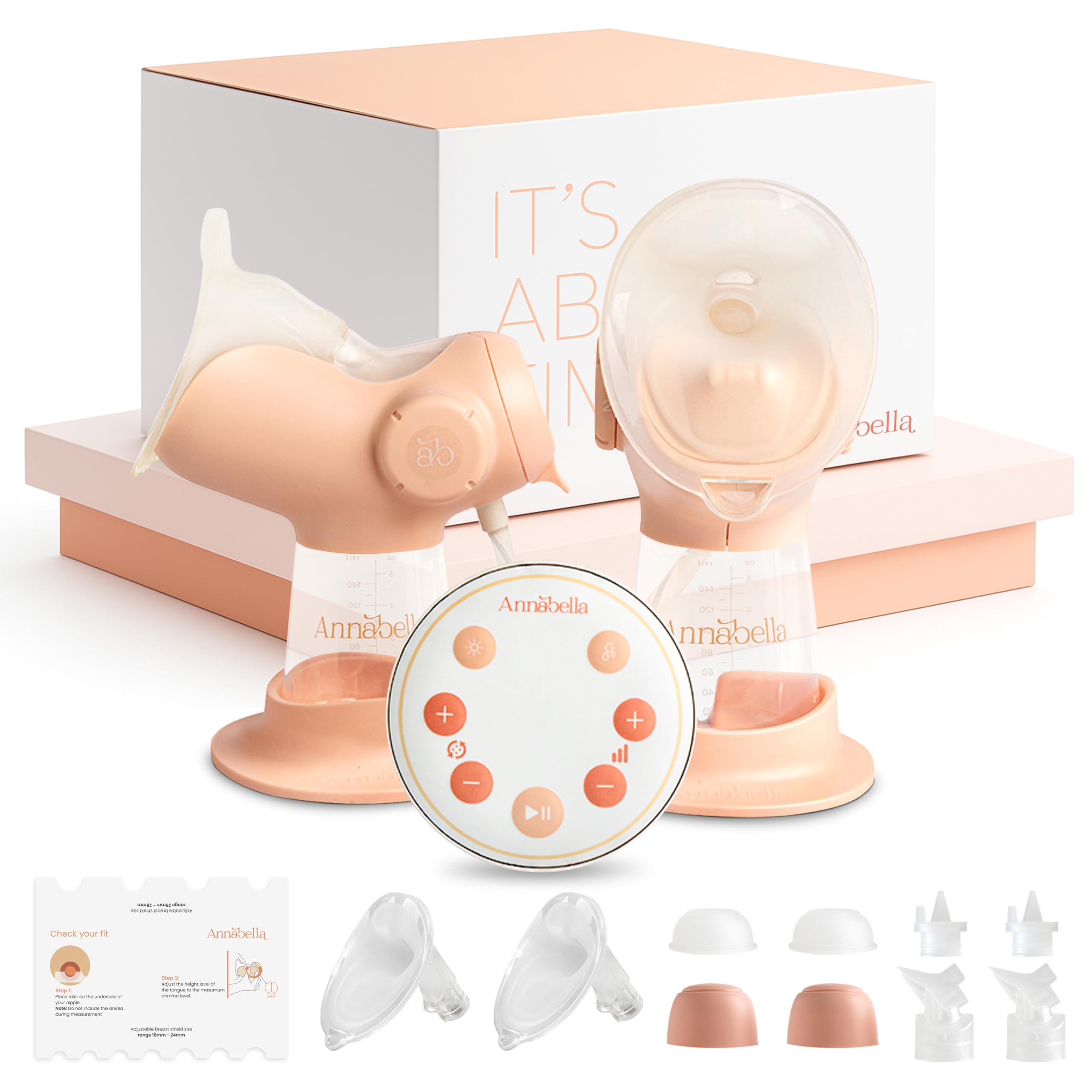 Double Electric Breast Pump - Simulates Baby’s Tongue with Adjustable Shield (18-24mm)