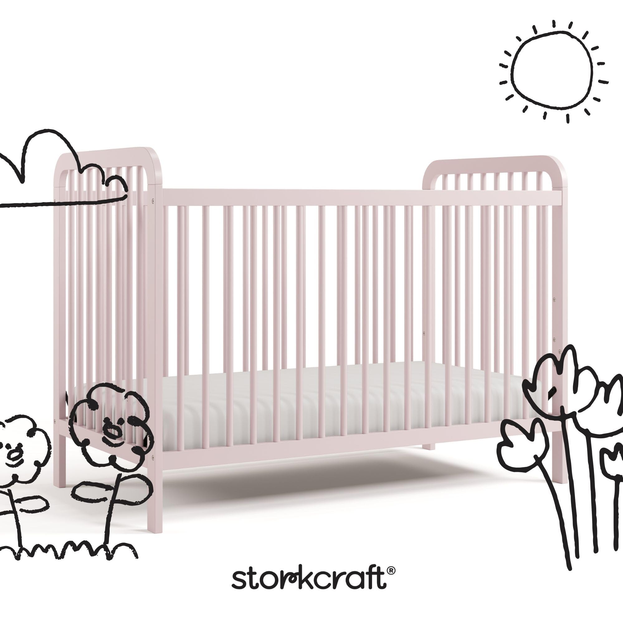 Pasadena Convertible Crib (Blush) – GREENGUARD Gold Certified