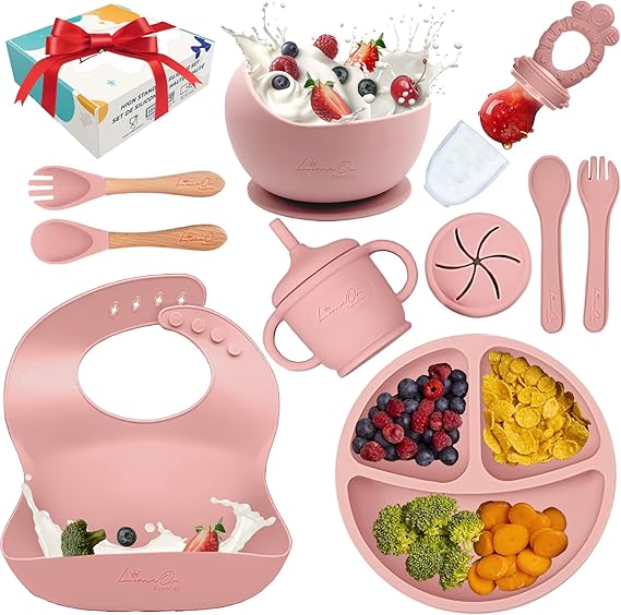 10 Pcs Silicone Baby Feeding Set - BPA-Free, Baby Led Weaning Supplies