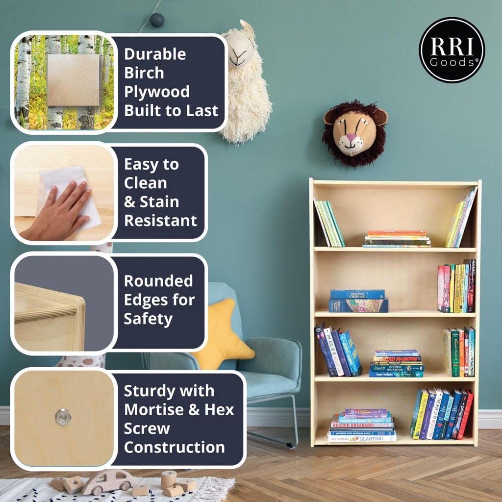2-Shelf Montessori Horizontal Bookcase with Wheels