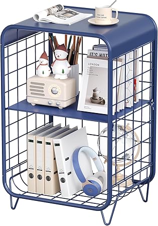 3-Tier Metal Side Table with Storage