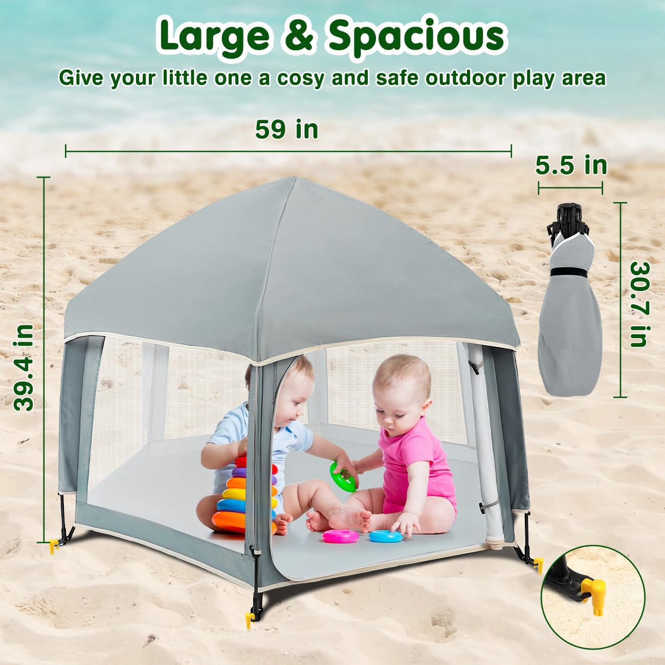 Pop Up Baby Playpen with UV Sun Protection