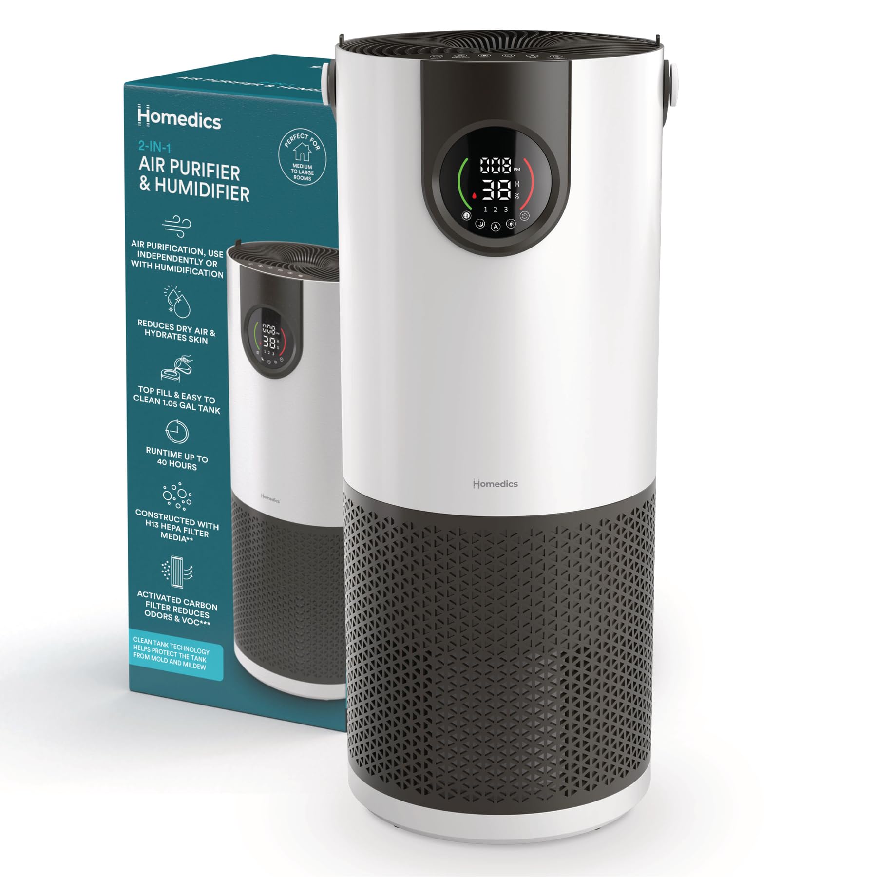2-in-1 Cool Mist Humidifier & Air Purifier – Humidifies & Purifies Air