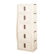 Stackable Storage Bins with Lid 55Gal/220QT Plastic Collapsible Storage Cabinet 5 Tiers