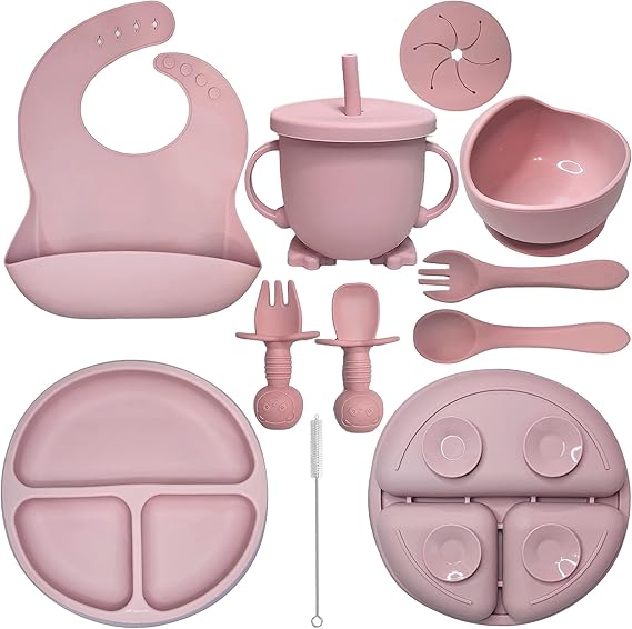 Baby Led Weaning Supplies | 10 Piece Silicone Baby Feeding Set