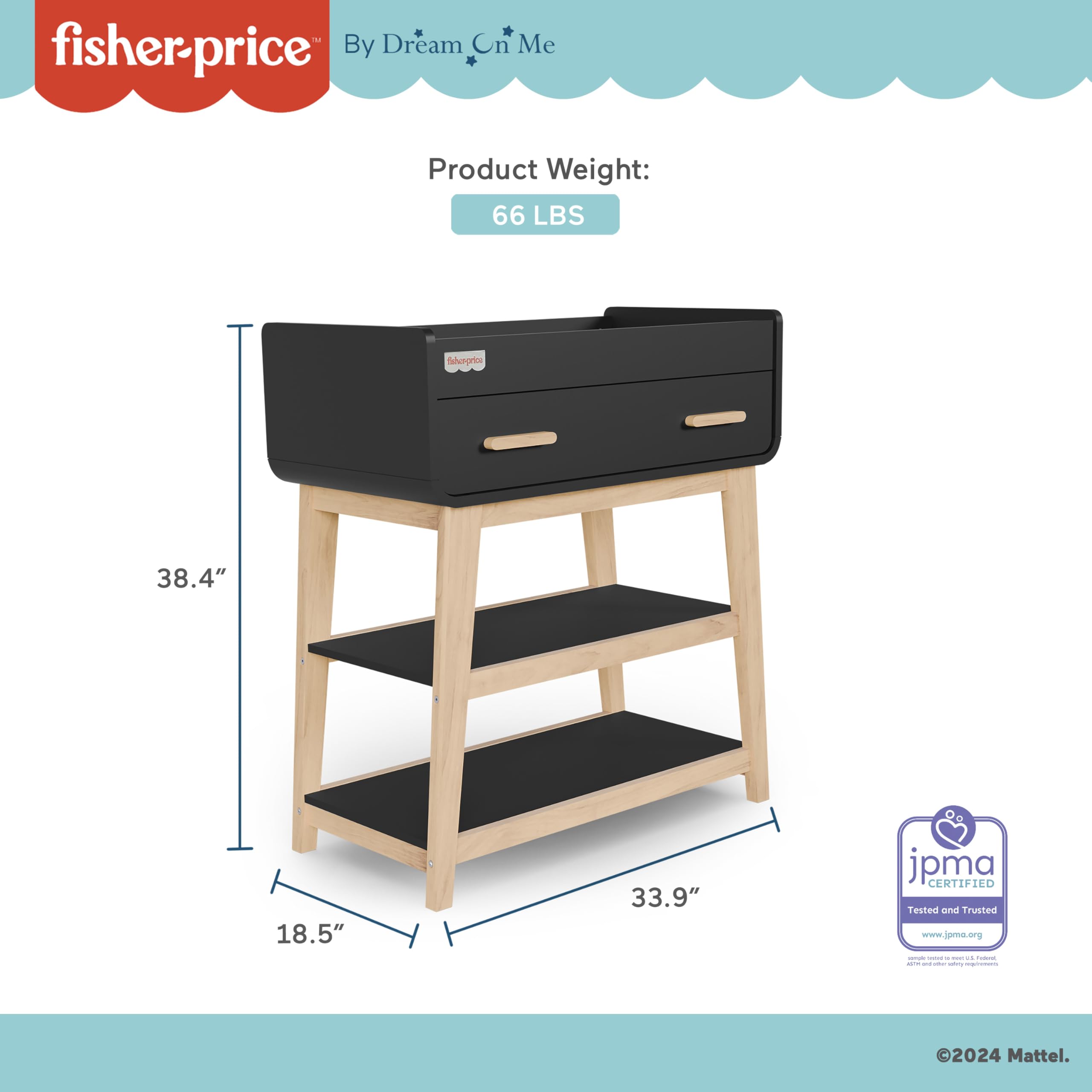 Baby Changing Table with Storage Drawer and Shelves