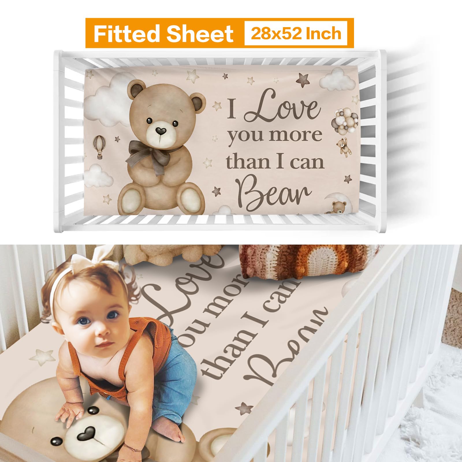 Moon Animal Nursery Crib Bedding Set 3 Piece