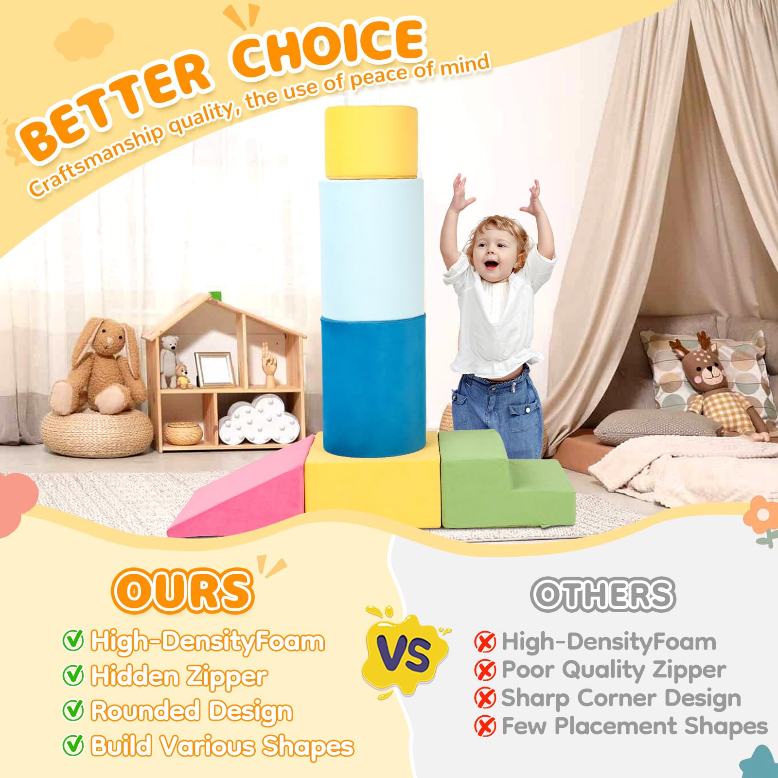 7-Piece Foam Climbing Blocks for Toddlers