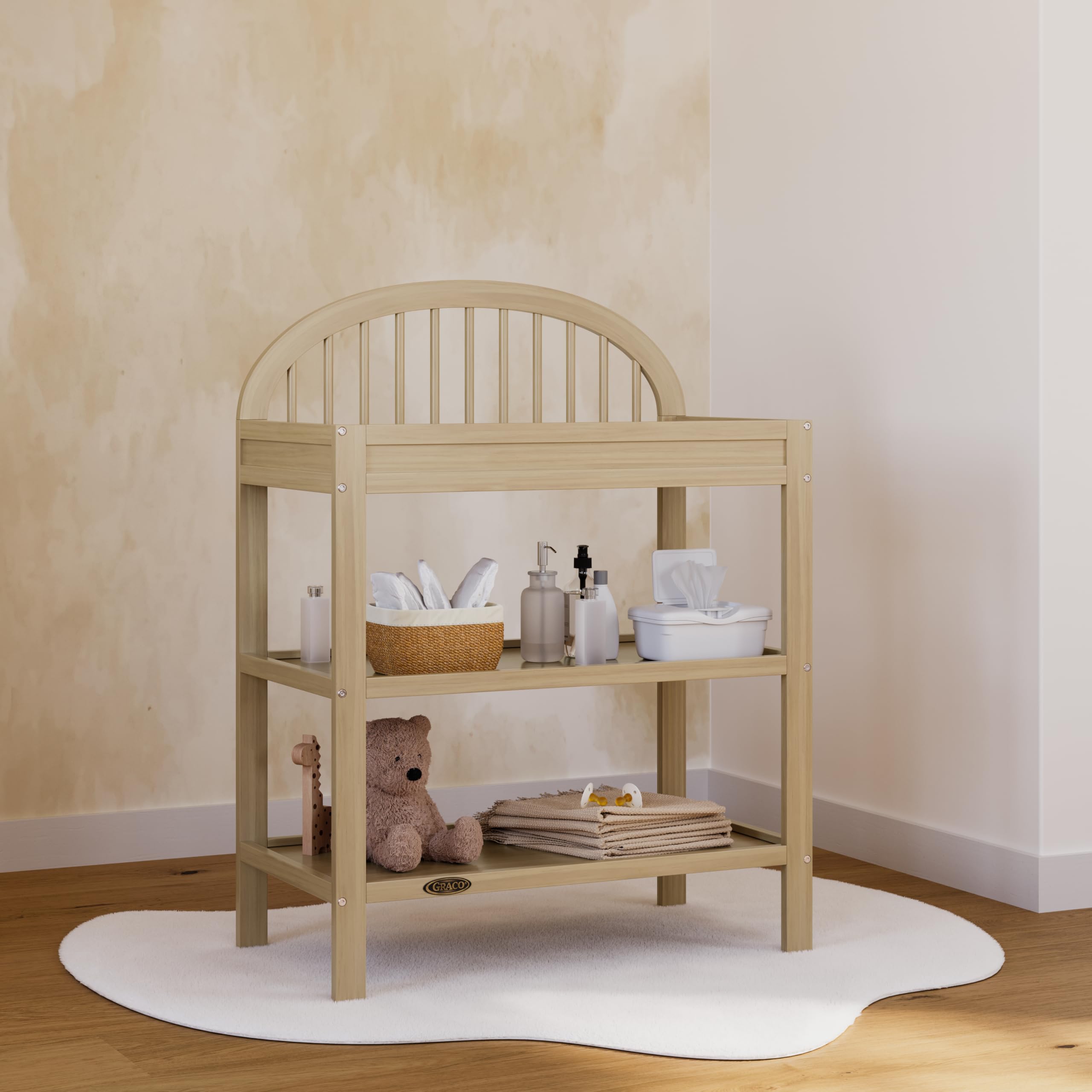 Changing Table with Water-Resistant Changing Pad (Driftwood)