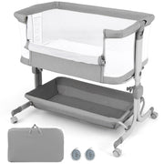 3 in 1 Baby Bassinet, Bedside Sleeper with Comfy Mattress, Wheels