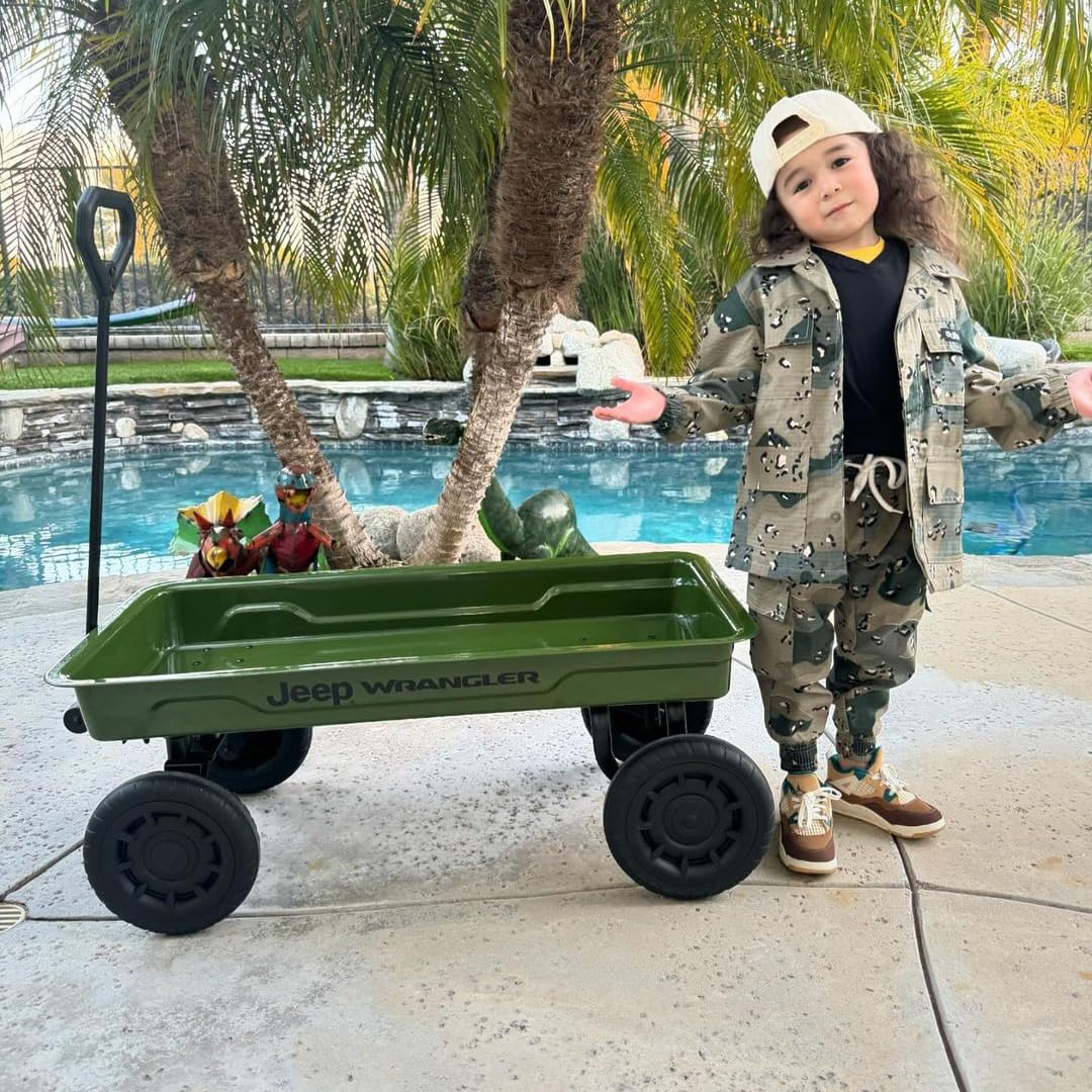 Kids Pull Wagon with All-Terrain Wheels and Steel Frame