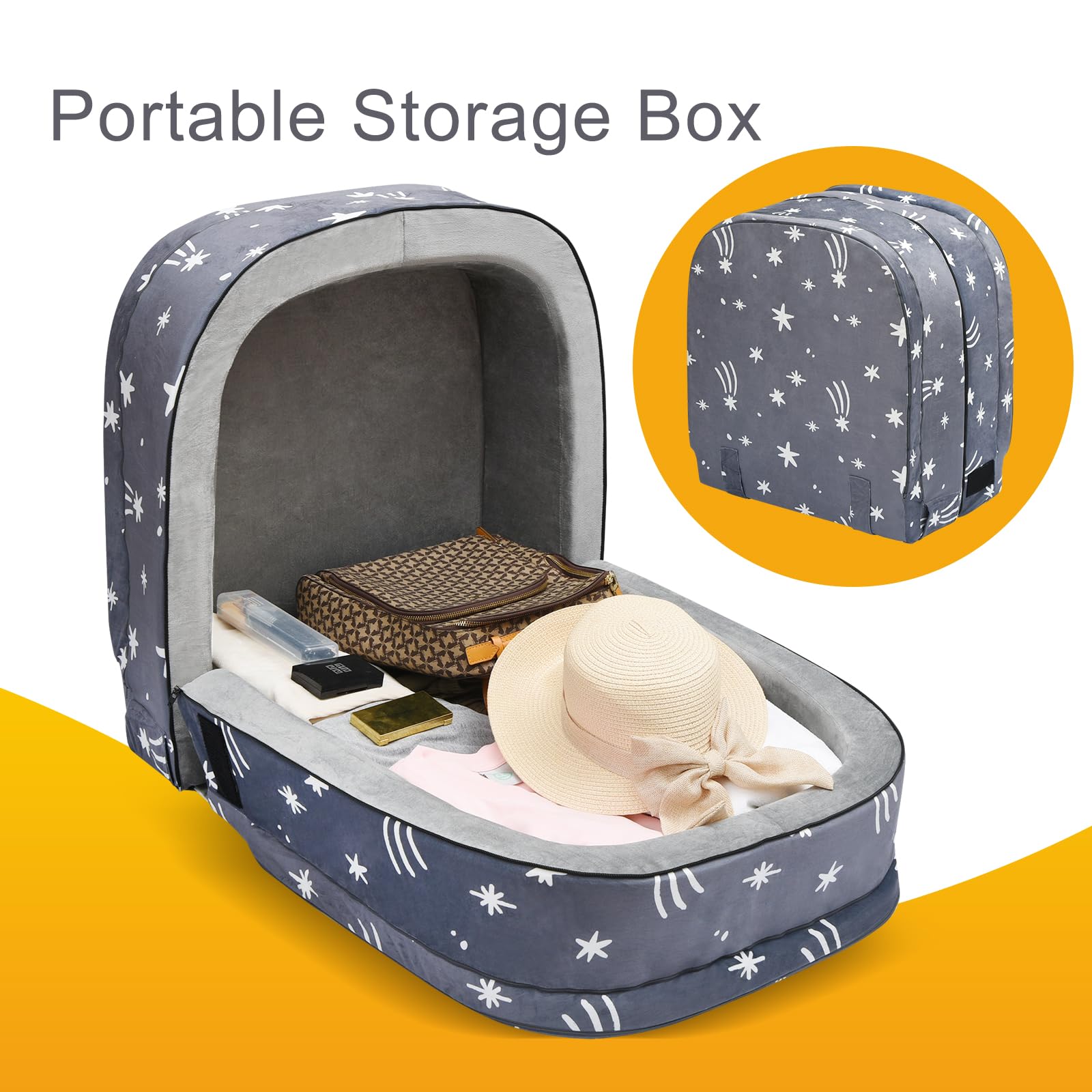 Portable Toddler Travel Bed with Foam Mattress