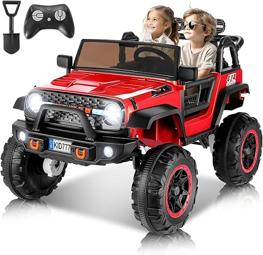 24 Volt Ride On Car with Remote Control, 2WD/4WD Switchable 2 Seater