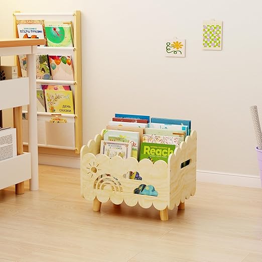 Bookshelf, Montessori Bookshelf, With 2 Adjustable Dividers