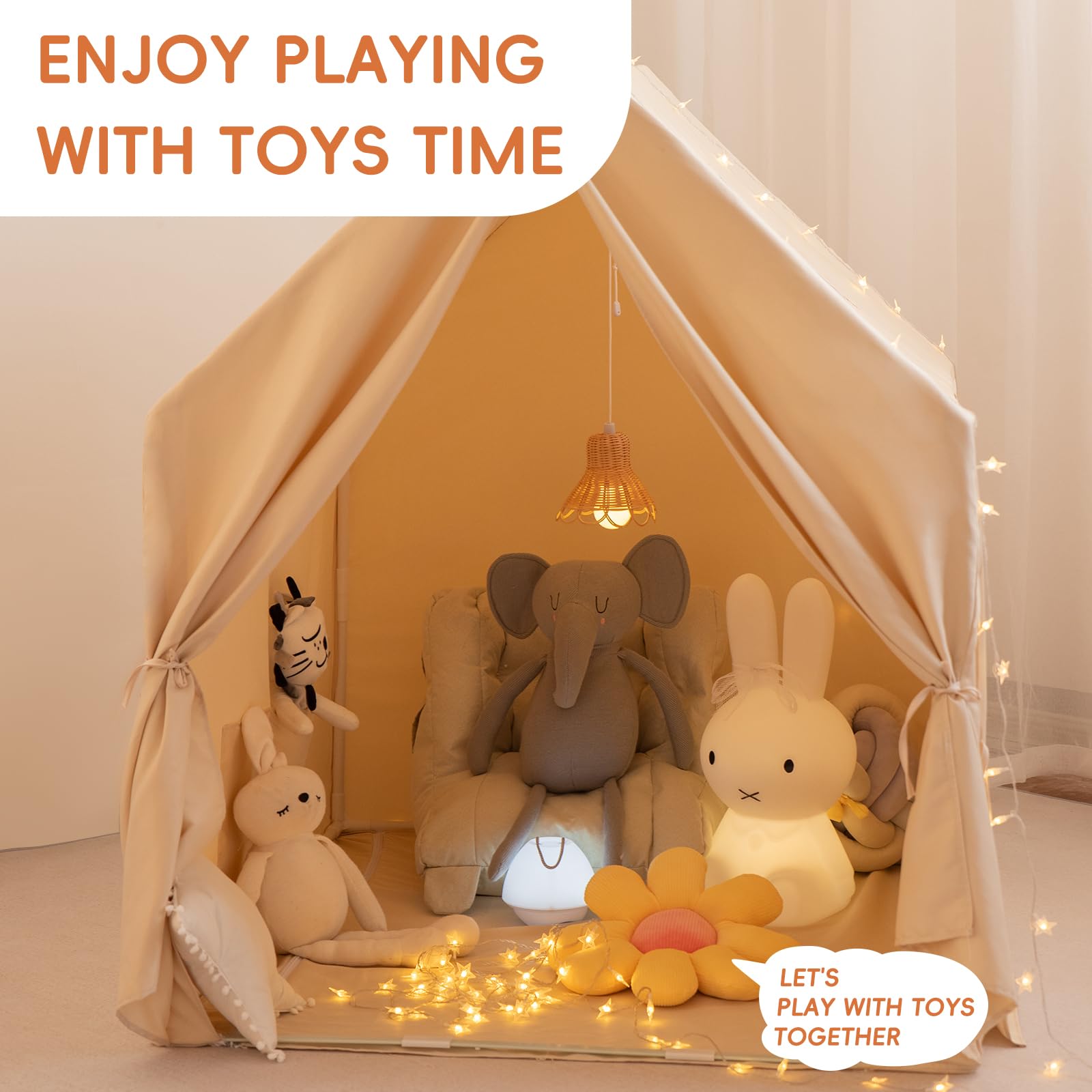 Kids Play Tent Indoor Playhouse with Star Lights