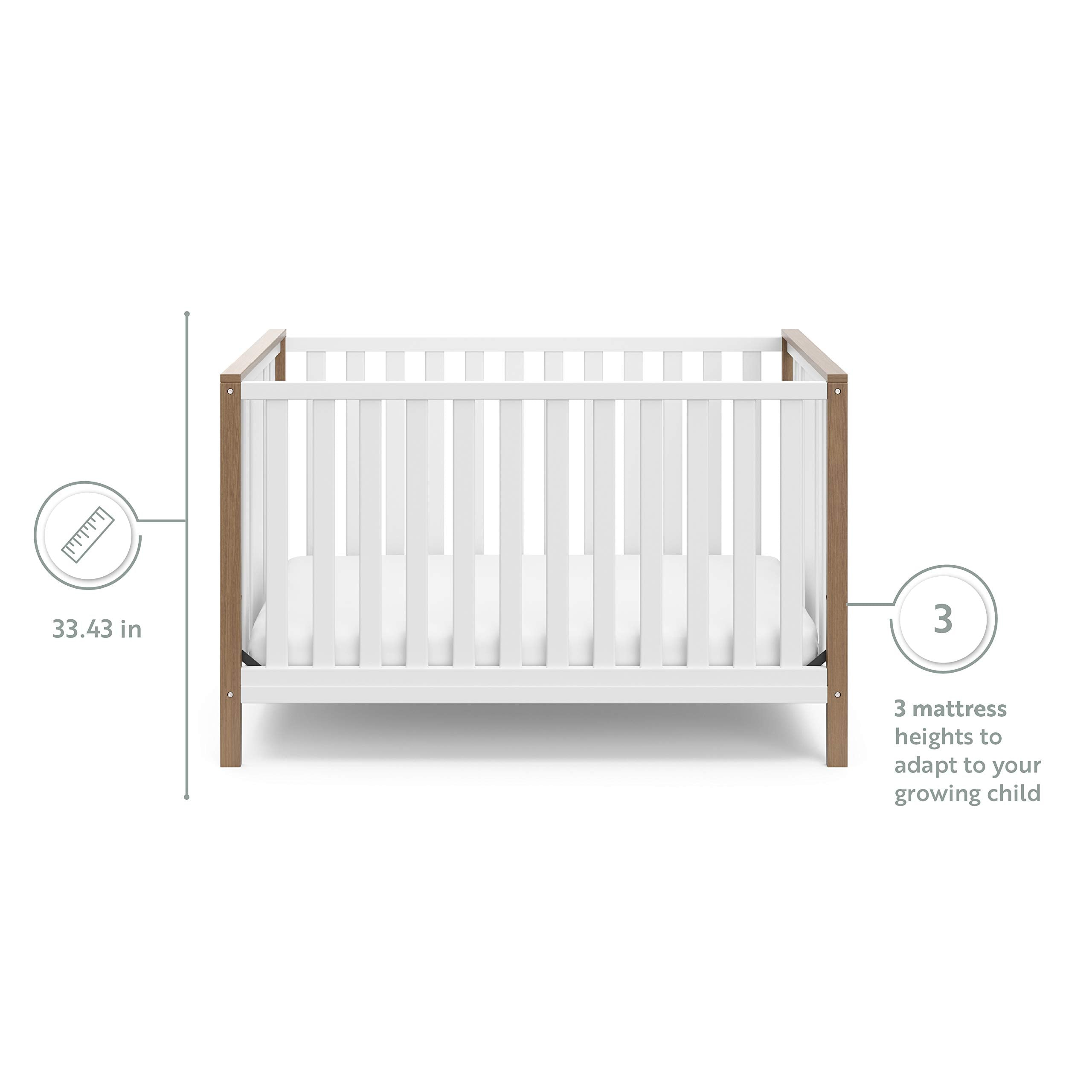 Modern Pacific 4-in-1 Convertible Crib with Adjustable Mattress Base