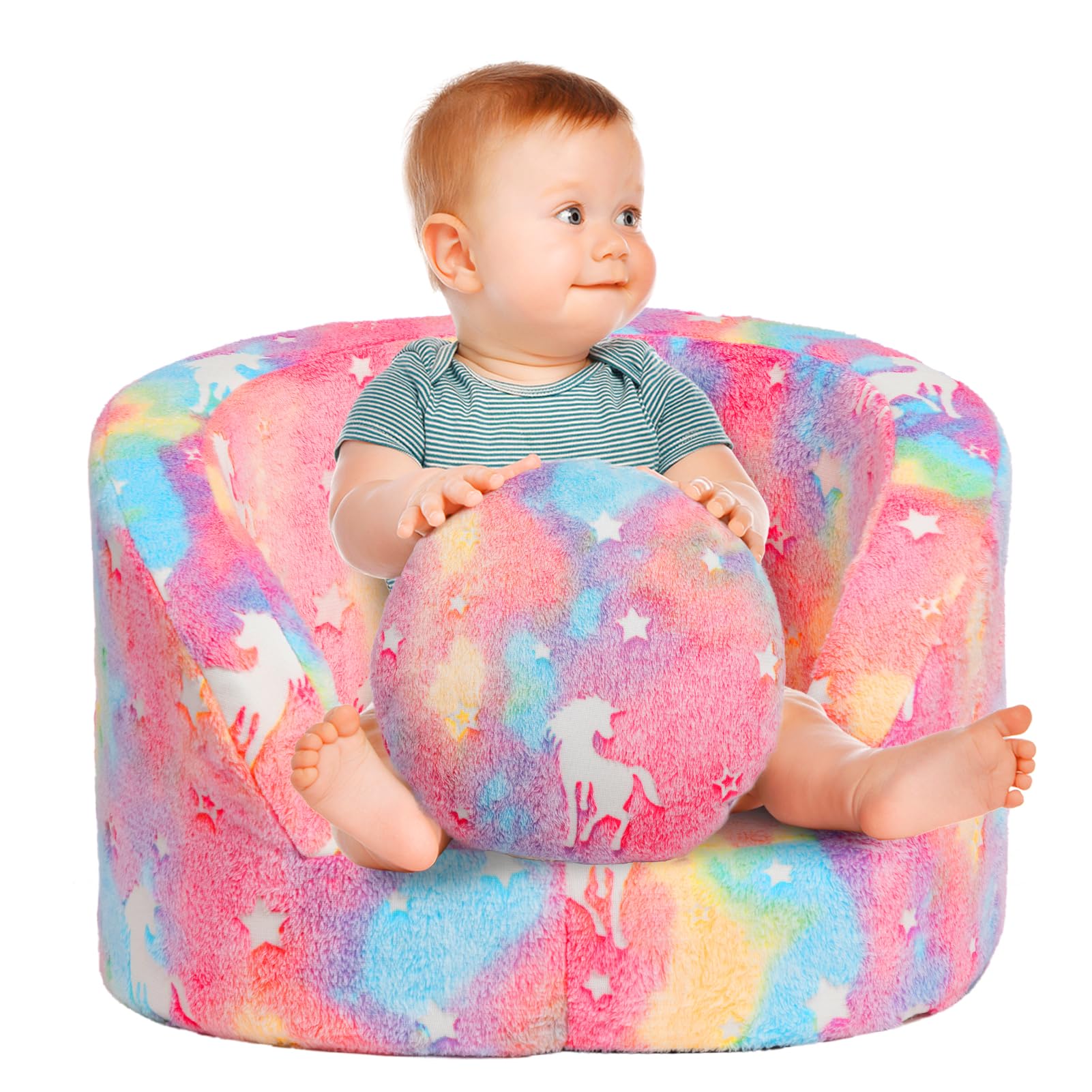 Snug-Arch Toddler Couch, Comfy Foam Baby Chair