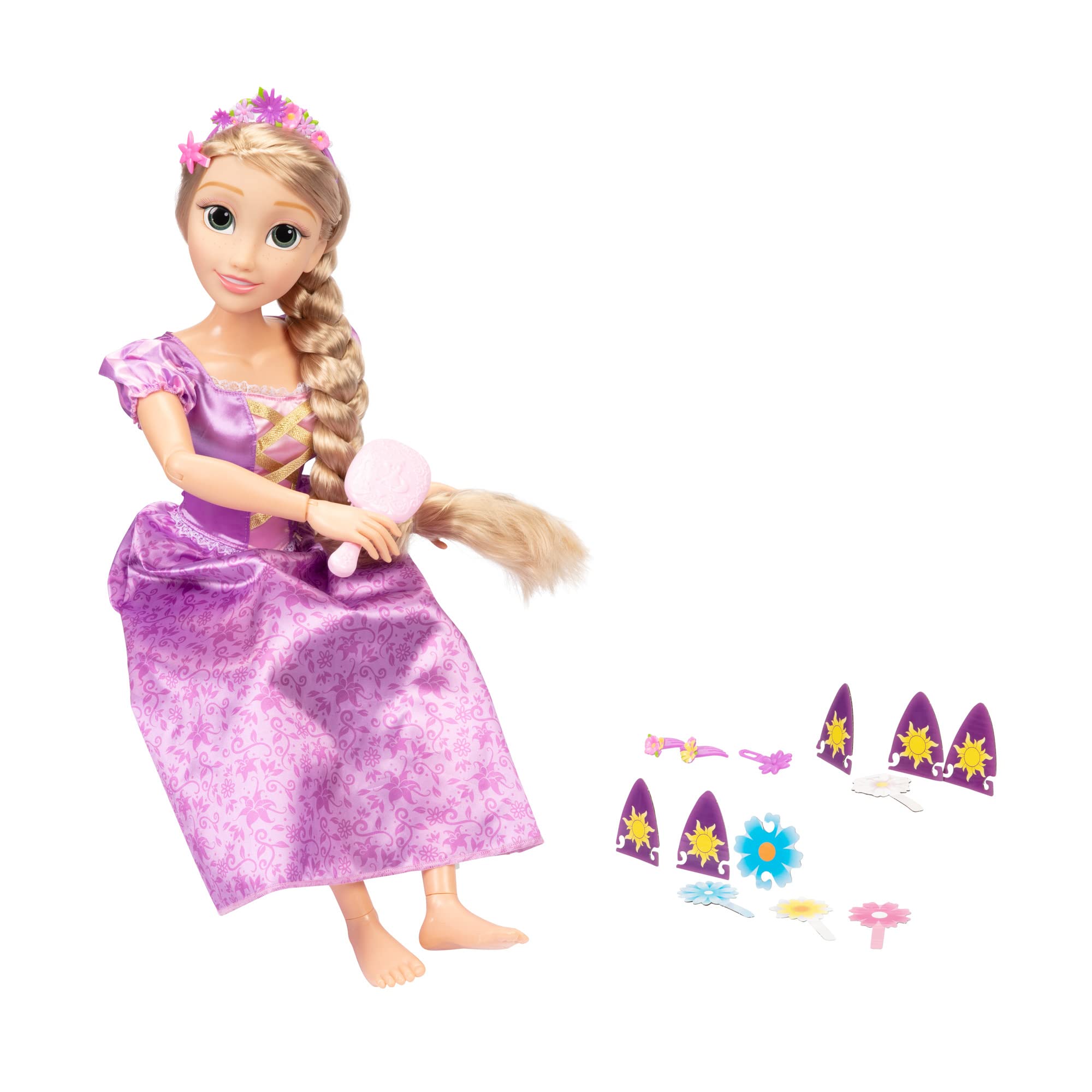 Princess Rapunzel Doll Playdate 32” Tall & Poseable, My Size Articulated Doll in Purple Dress