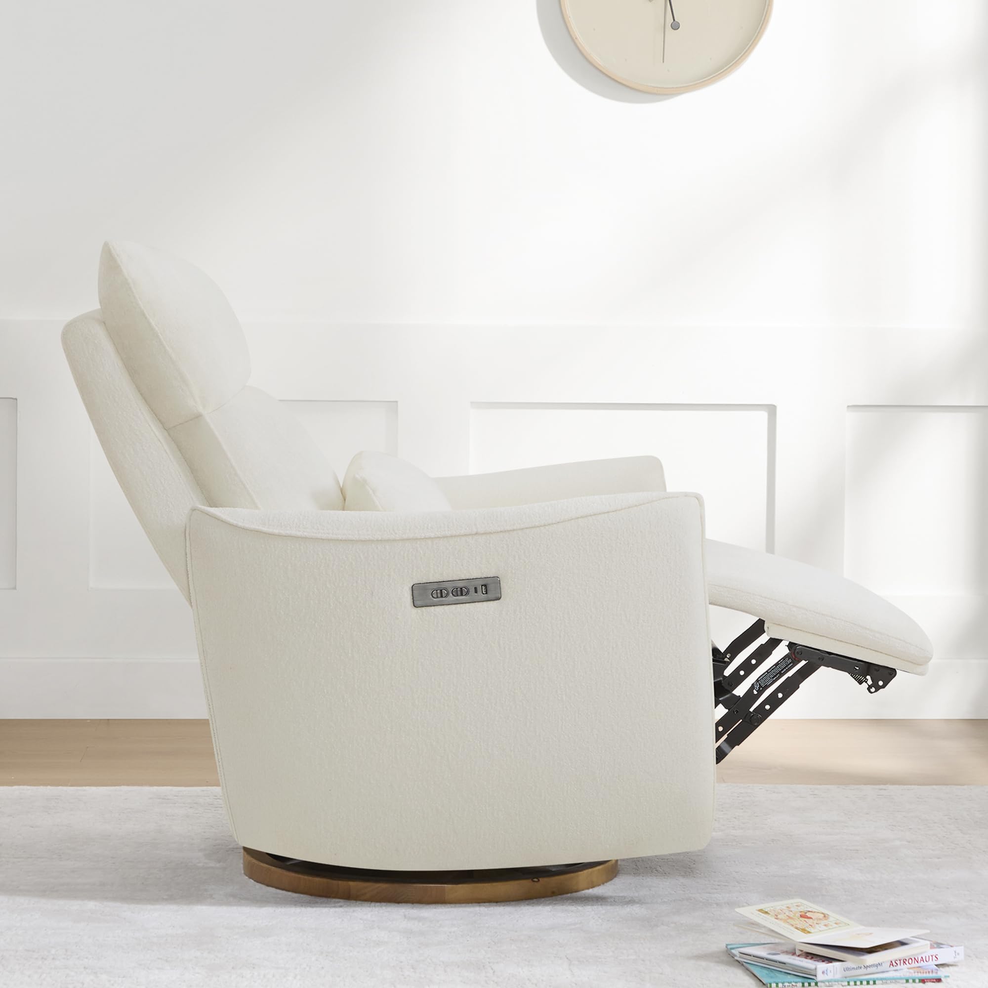 Power Nursery Glider Recliner with Adjustable Headrest