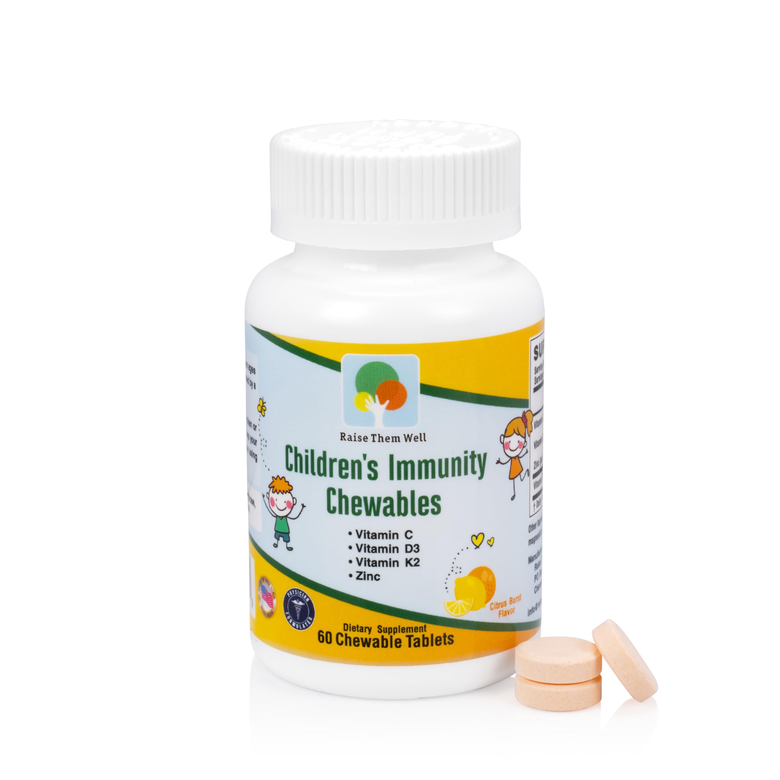 Kids Vitamin C & Immune Support, Citrus Chewables for Children