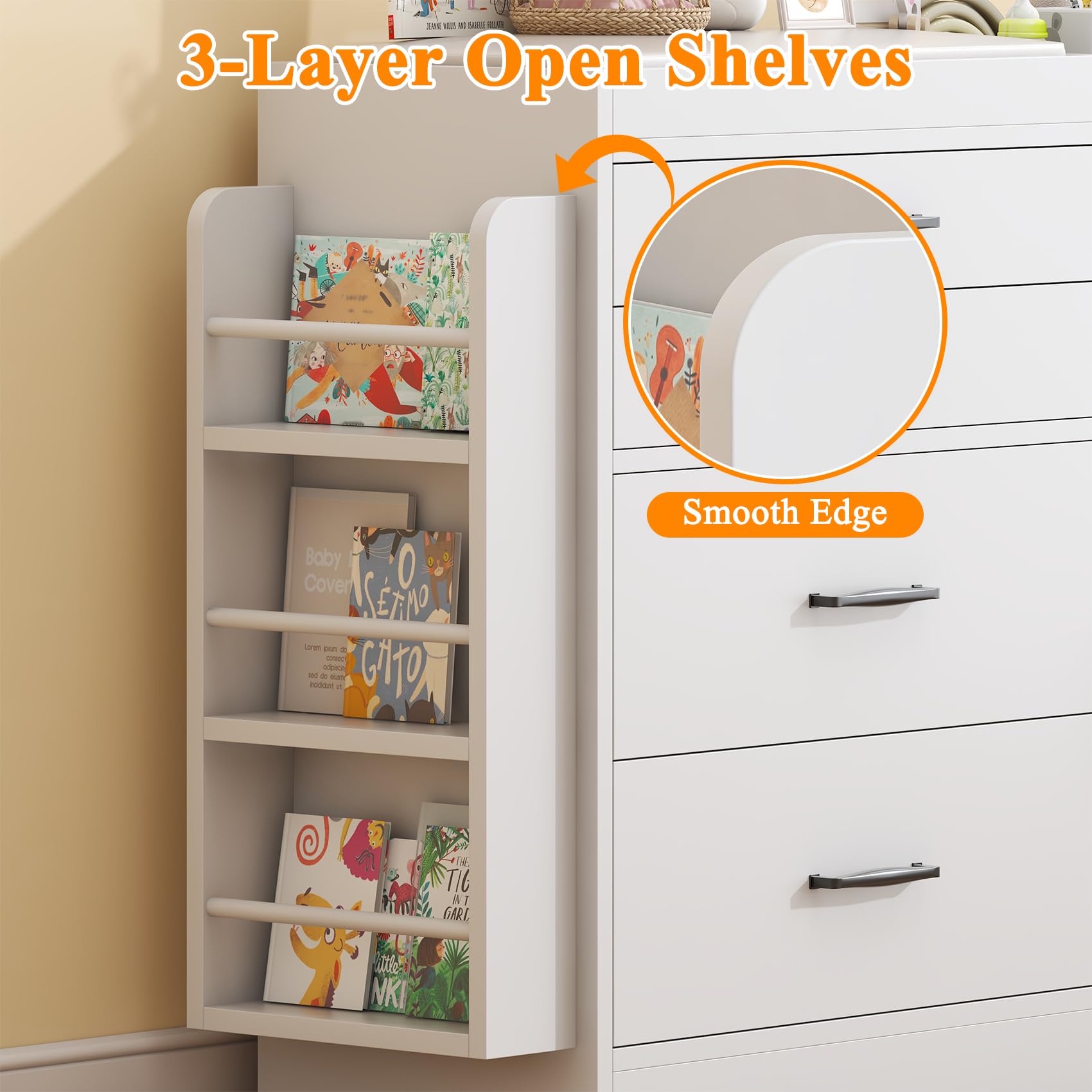 Baby Changing Table Dresser with Storage